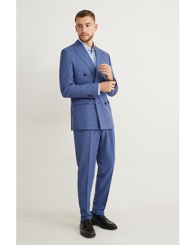 C&A Pantalon de costume-regular fit-Flex-matière extensible-LYCRA® - Bleu