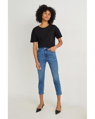 C&A Slim jeans-high waist - Azul