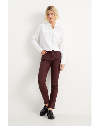 C&A Slim jeans-mid waist - Blanco