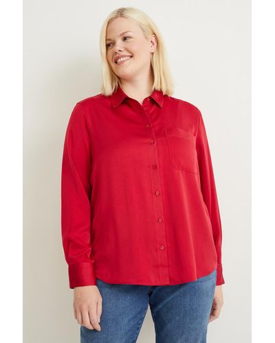 C&A Satijnen Blouse - Rood