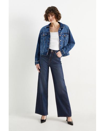 C&A Wide leg jeans-high waist - Azul