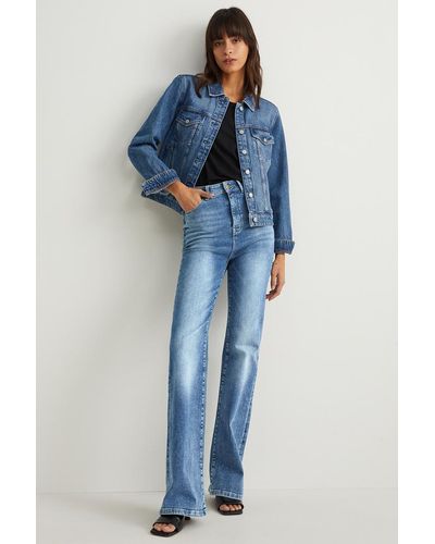 C&A Flared jeans-high waist-shaping jeans-Flex-LYCRA® - Azul
