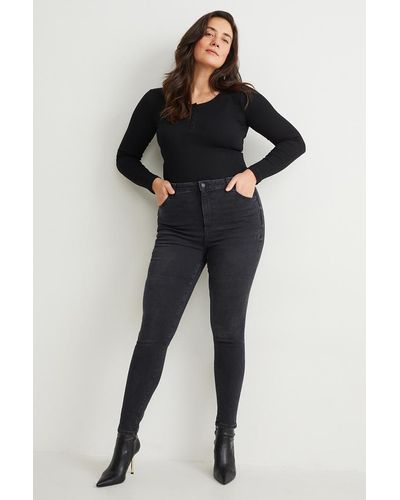 C&A Curvy jeans-high waist-skinny fit-LYCRA® - Negro