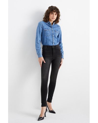 C&A Skinny jeans-high waist-LYCRA® - Negro