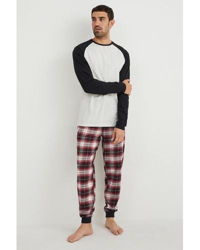 C&A Pijama con pantalón de franela - Rojo