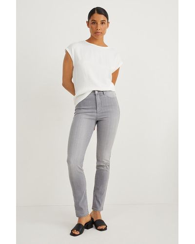 C&A Slim jeans-high waist - Gris