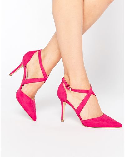 Carvela Kurt Geiger Kross Cross Strap Point Heeled Shoes - Pink