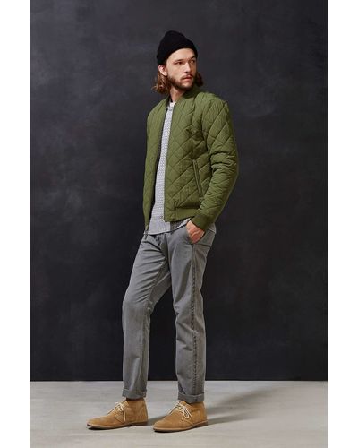Your Neighbors Devon Quilted Bomber Jacket - Green