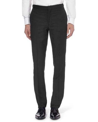 Hackett Slim-Fit Wool And Mohair-Blend Tuxedo Trousers - Black