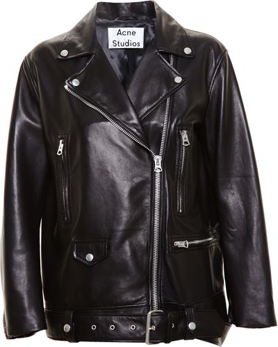 Acne Studios Oversized Leather Jacket - Black
