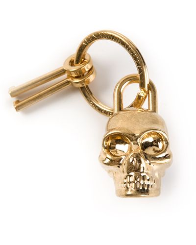 Alexander McQueen Skull Padlock Keyring - Metallic