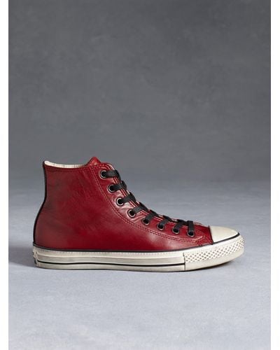 John Varvatos All Star Burnished Leather Chuck Taylor In Oxblood - Red