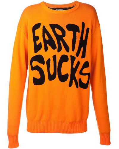 Jeremy Scott 'Earth Sucks' Sweater - Orange