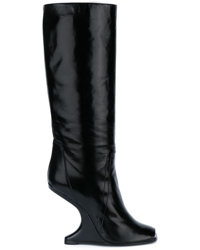 Rick Owens Cyclops Cantilevered Leather Boots - Black