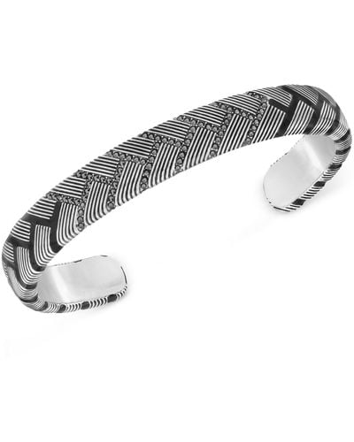 Swarovski Men'S Caesar Rhodium-Plated Black Crystal Cuff Bracelet