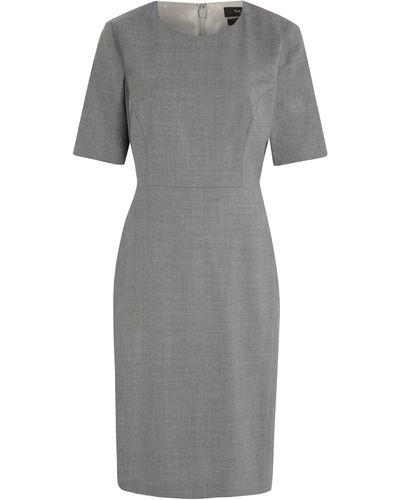Paul Smith Black Label Light Grey Fitted Work Dress