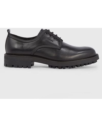Calvin Klein Leather Lace-up Shoes - Black