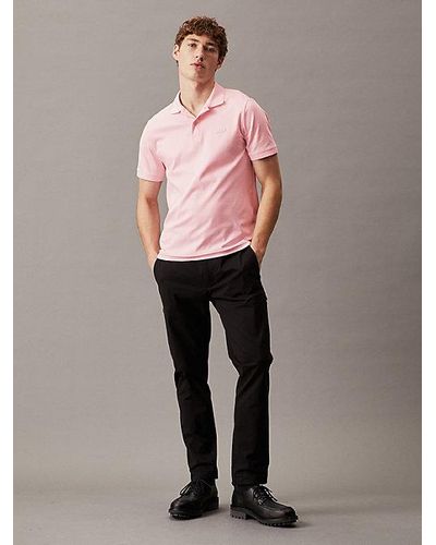 Calvin Klein Schmales Poloshirt - Pink