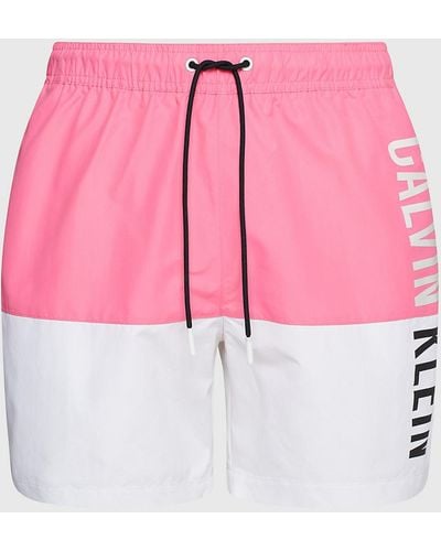 Calvin Klein Medium Drawstring Swim Shorts - Intense Power - Pink