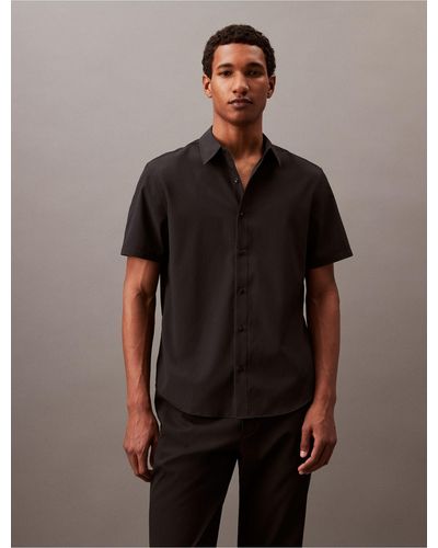 Calvin Klein Seersucker Classic Button-down Shirt - Black