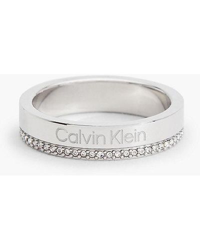 Calvin Klein Anillo - Minimal Linear - Blanco