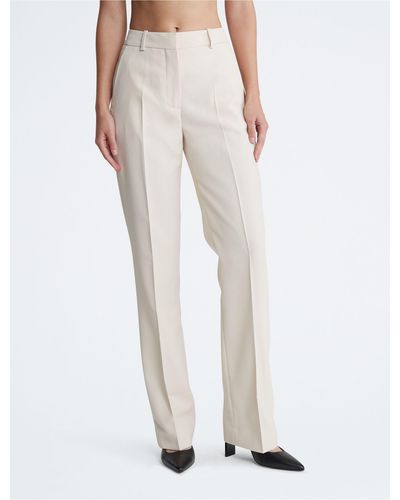 Calvin Klein Slim Straight Woven Pants - White