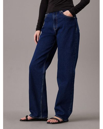 Calvin Klein High Rise Relaxed Jeans - Blue