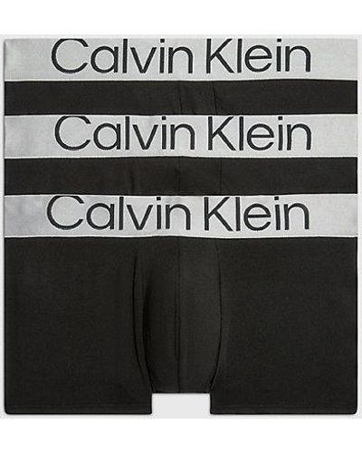Calvin Klein 3 Pack Low Rise Trunks - Steel Micro - - Black - Men - Xs - Zwart