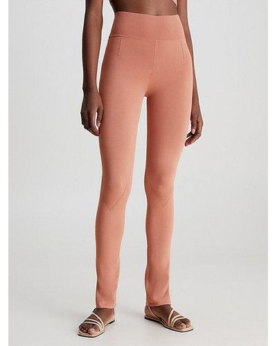 Calvin Klein Schmale Leggings aus Stretch-Viskose - Orange