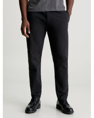 Calvin Klein Cotton Twill Tapered Joggers - Black