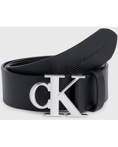Calvin Klein Leather Logo Belt - Black