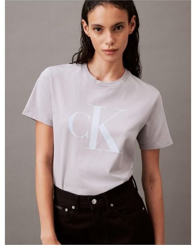 Calvin Klein Monogram Logo Crewneck T-shirt - White