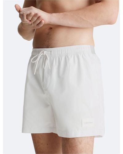 Calvin Klein Medium Drawstring Swim Shorts - White