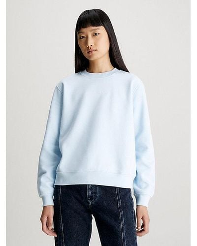 Calvin Klein Sweatshirt Van Fleece Katoenmix - Wit