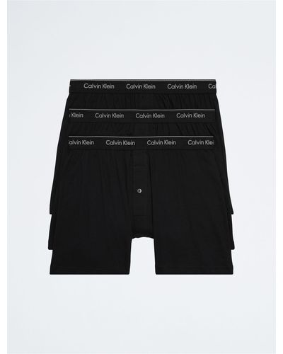 Calvin Klein Cotton Classics 3-pack Knit Boxer - Black