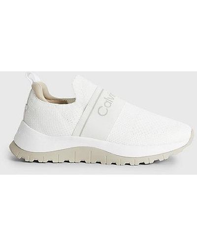 Calvin Klein Strick-Slip-on-Sneakers aus recyceltem Material - Natur