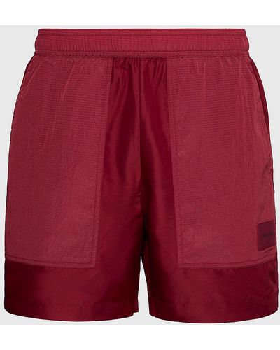 Calvin Klein Ripstop Medium Drawstring Swim Shorts - Red