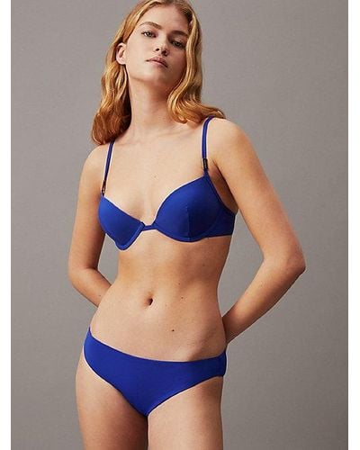 Calvin Klein Partes de abajo del bikini - Core Solids - Azul