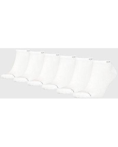 Calvin Klein Pack de 6 pares de calcetines tobilleros - Blanco
