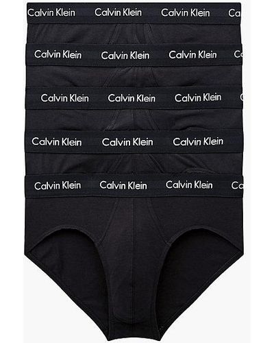 Calvin Klein 5-Pack Slips - Cotton Stretch - Schwarz