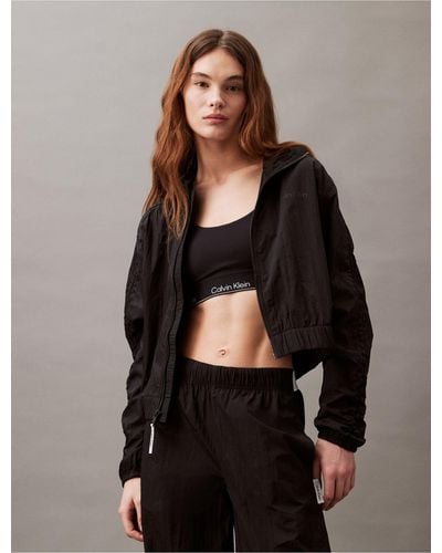 Calvin Klein Ck Sport Future Icon Crinkle Nylon Windbreaker Jacket - Black