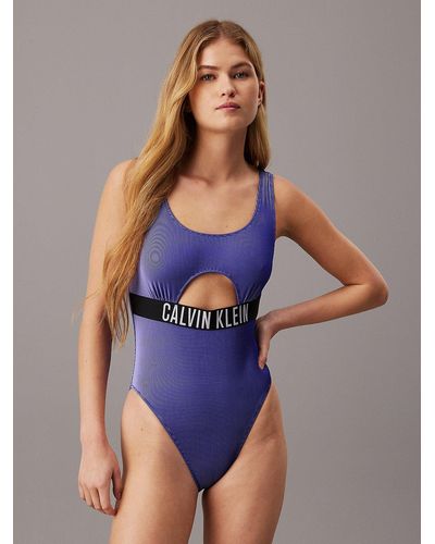 Calvin Klein Cut Out Swimsuit - Intense Power - Blue