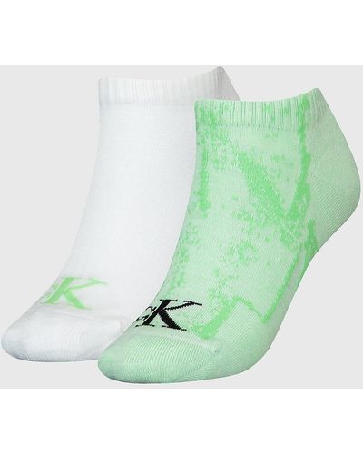 Calvin Klein Lot de 2 paires de chaussettes de cheville - Vert