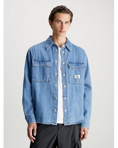 Calvin Klein Relaxed Denim Overhemd - Blauw