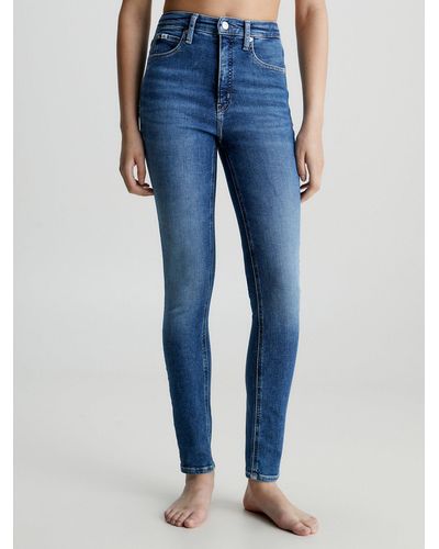 Calvin Klein Jean skinny taille haute - Bleu