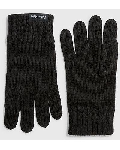 Calvin Klein Handschuhe aus Baumwoll-Kaschmir-Mix - Schwarz