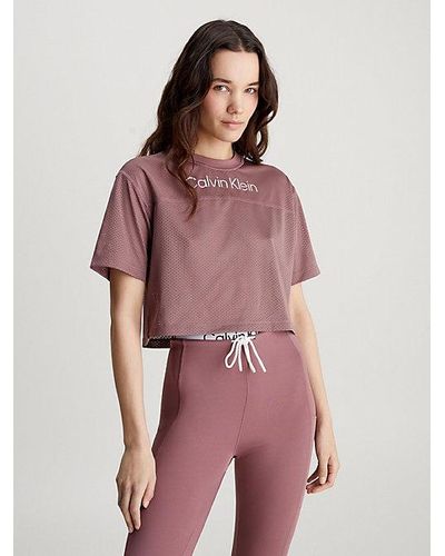Calvin Klein Mesh Cropped Sport T-shirt - Rood
