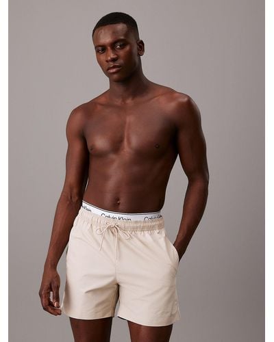 Calvin Klein Short de bain court avec double ceinture - Marron