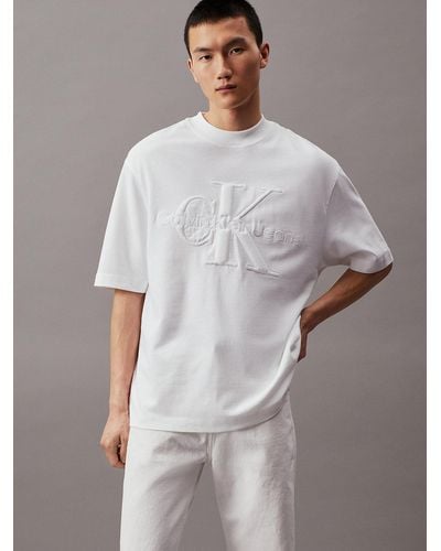 Calvin Klein T-shirt oversize avec monogramme - Blanc