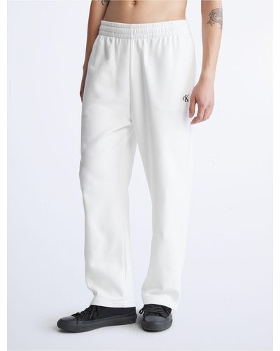 Calvin Klein Archive Logo Fleece Pants - White